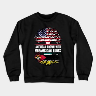 American Grown with Mozambican Roots USA Flag Crewneck Sweatshirt